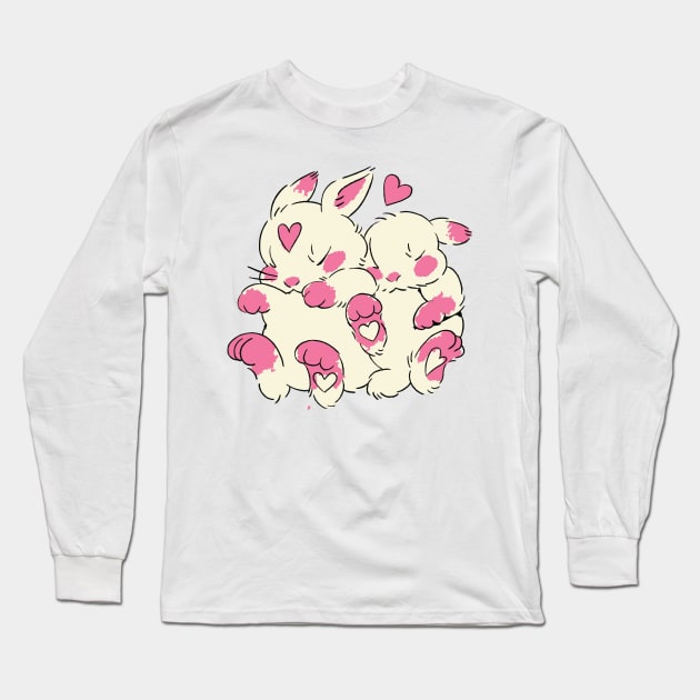 bunny mom bunny daughter Long Sleeve T-Shirt by lazykitty